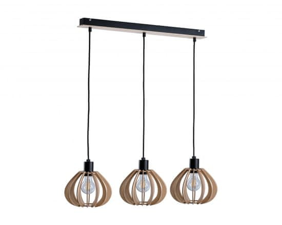 Greatstore 3xE27 NICOLET NATURAL AND BLACK závěsná lampa 825