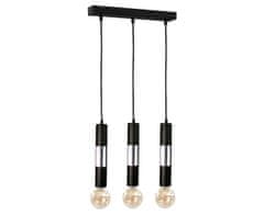 shumee Závěsná lampa 3xE27 MAGNUM BULB BLACK/SILVER