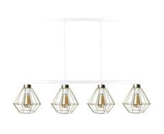 shumee 4xE27 FEBRIS WHITE/GOLD LONG závěsná lampa