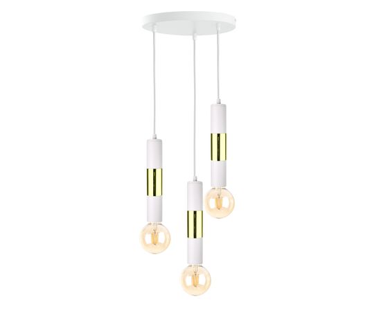 Greatstore 3xE27 MAGNUM BULB WHITE/GOLD závěsná lampa