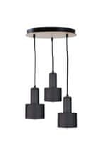 Greatstore Závěsná lampa LUCE BLACK WOOD 3xE27