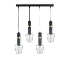 Greatstore 4xE27 VERBUM BLACK/GOLD závěsná lampa