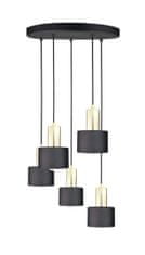 Greatstore Závěsné svítidlo 5xE27 LUCE BLACK GOLD