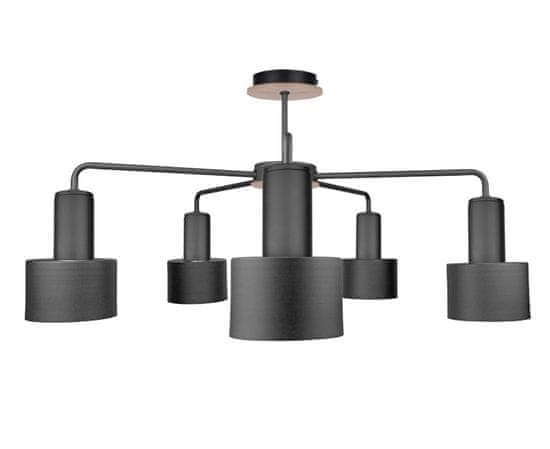 Greatstore Stropní svítidlo 5xE27 LUCE BLACK/WOOD