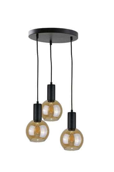 Greatstore 3xE27 JANTAR BLACK závěsná lampa