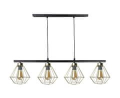 shumee 4xE27 FEBRIS BLACK/GOLD LONG závěsná lampa