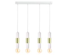 Greatstore Závěsné svítidlo 4xE27 MAGNUM BULB WHITE/GOLD