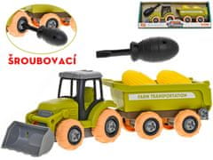 Traktor 28 cm šroubovací volný chod s vlečkou a klasy 2 ks