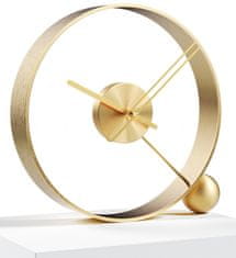 Mclock Designové stolní hodiny Endless brushed gold/gold 32cm