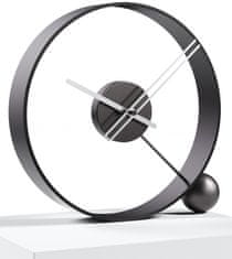 Mclock Designové stolní hodiny Endless lacquered black/silver 32cm