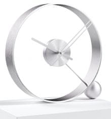 Mclock Designové stolní hodiny Endless brushed silver/silver 32cm