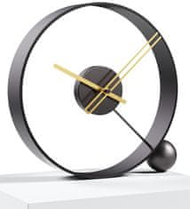 Mclock Designové stolní hodiny Endless lacquered black/gold 32cm