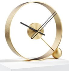 Mclock Designové stolní hodiny Endless brushed gold/black 32cm