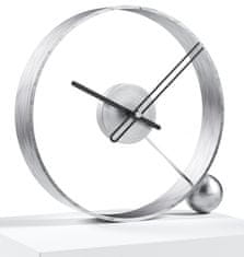 Mclock Designové stolní hodiny Endless antik silver/black 32cm