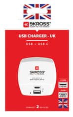 Skross  USB nabíjecí adaptér Type-C Euro, 5400mA, 2x USB výstup Typ-A + Typ-C