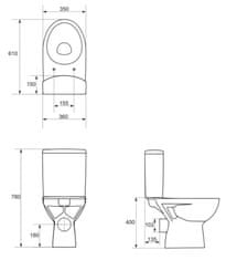 CERSANIT Wc kombi parva 306 011 3/6 toilet seat parva dur antib sc eo (K27-027)