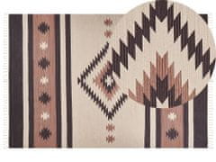 Beliani Bavlněný kelimový koberec 200 x 300 cm béžový/hnědý ARAGATS