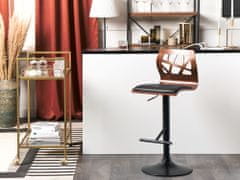 Beliani Barová stolička tmavé dřevo/černá PETERSBURG II