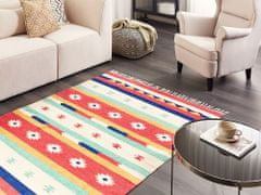 Beliani Bavlněný kelimový koberec 140 x 200 cm vícebarevný MARGARA
