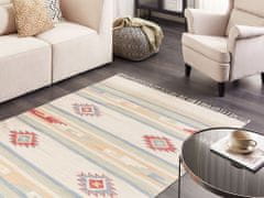 Beliani Bavlněný kelimový koberec 140 x 200 cm vícebarevný APARAN