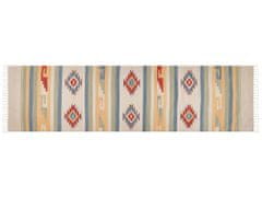 Beliani Bavlněný kelimový koberec 80 x 300 cm vícebarevný APARAN
