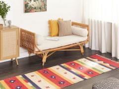 Beliani Bavlněný kelimový koberec 80 x 300 cm vícebarevný ALAPARS