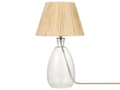 Beliani Skleněná stolní lampa průhledná BLANCO