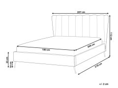 Beliani Sametová postel s USB portem 180 x 200 cm světle růžová MIRIBEL