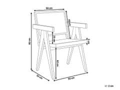 Beliani Dřevěná židle s ratanovým výpletem světlé dřevo WESTBROOK