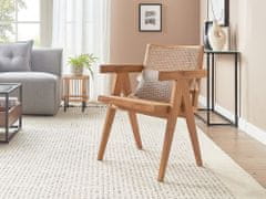 Beliani Dřevěná židle s ratanovým výpletem světlé dřevo WESTBROOK