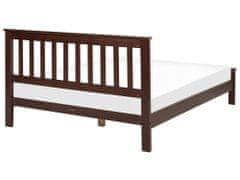 Beliani Dřevěná postel 140 x 200 cm tmavé dřevo MAYENNE