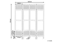 Beliani Dřevěný 4dílný skládací paraván 170 x 163 cm světlé dřevo CERTOSA