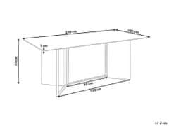 Beliani Jídelní stůl s mramorovým vzhledem 100 x 200 cm bílý/zlatý CALCIO