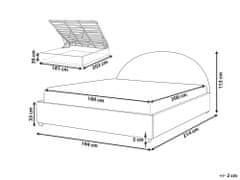 Beliani Postel s úložným prostorem 180 x 200 cm béžová VAUCLUSE