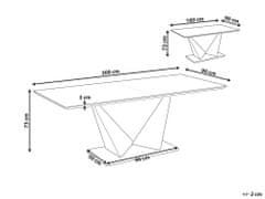 Beliani Rozkládací jídelní stůl s betonovým vzhledem 160/220 x 90 cm šedý/černý ALCANTRA