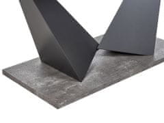 Beliani Rozkládací jídelní stůl s betonovým vzhledem 160/220 x 90 cm šedý/černý ALCANTRA