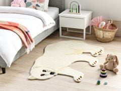 Beliani Vlněný dětský koberec ve tvaru pantera 100 x 160 cm bílý IOREK