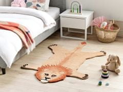 Beliani Vlněný dětský koberec ve tvaru pantera 100 x 160 cm béžový MUFASA