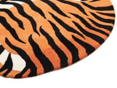 Beliani Vlněný dětský koberec ve tvaru tygra 100 x 155 cm oranžový RAJAH