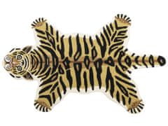 Beliani Vlněný dětský koberec ve tvaru tygra 100 x 160 cm béžový/černý SHERE