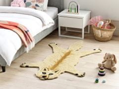 Beliani Vlněný dětský koberec ve tvaru vlka 100 x 160 cm béžový BALTO