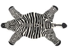 Beliani Vlněný dětský koberec ve tvaru zebry 100 x 160 cm bílý/černý MARTY