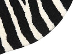 Beliani Vlněný dětský koberec ve tvaru zebry 100 x 160 cm bílý/černý MARTY