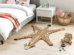 Beliani Vlněný dětský koberec ve tvaru žirafy 100 x 160 cm béžový/hnědý MELMAN