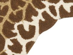 Beliani Vlněný dětský koberec ve tvaru žirafy 100 x 160 cm béžový/hnědý MELMAN