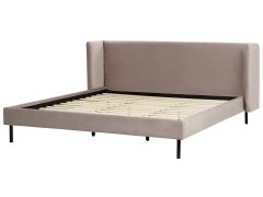 Beliani Sametová postel 180 x 200 cm taupe ARETTE