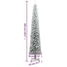 Greatstore Úzký vánoční stromek se stojanem zasněžený 300 cm PVC