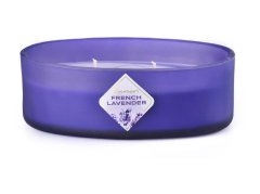 Emocio Sklo barevné 144x102x50 mm ovál 2 knoty French Lavender vonná svíčka