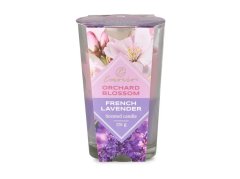 Emocio Sklo 76x118 mm Orchard Blossom & French Lavender dvoubarevná vonná svíčka