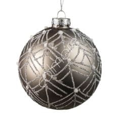 Colmore by Diga Vánoční ozdoba - šedá koule se zdobením ø 10 cm, Colmore